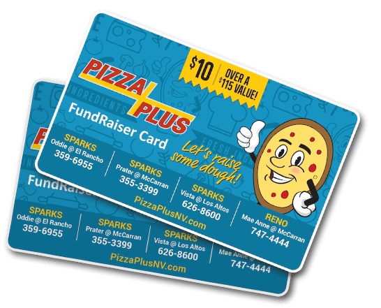 Pizza Plus FundRaiser Cards