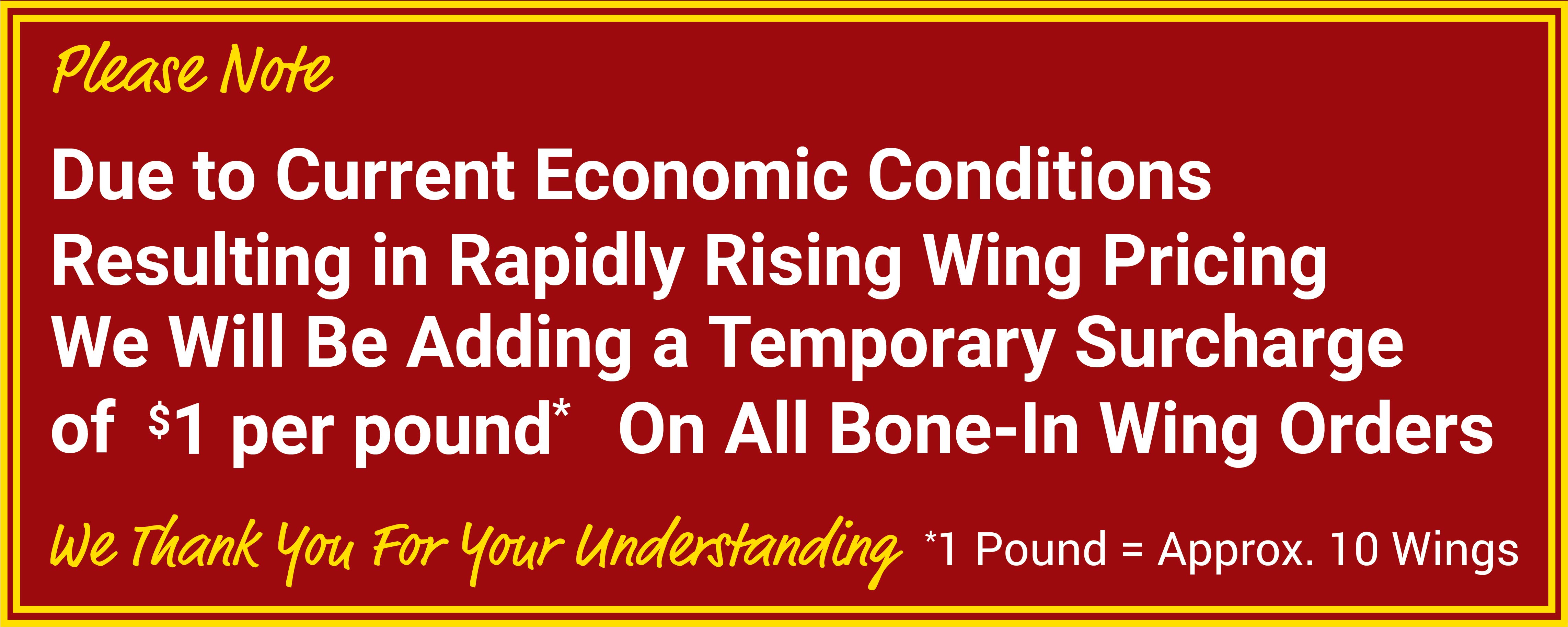 Temporary Wings Surcharge $1