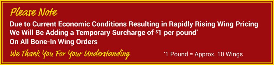 Temporary Wings Surcharge $1